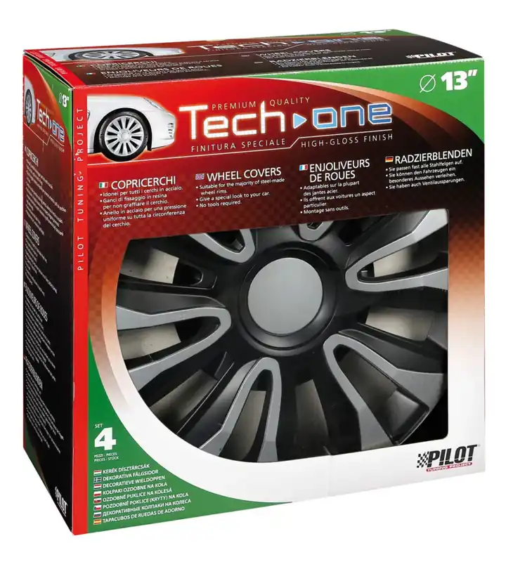 Ultimissimo Modello Copricerchi per auto avalone silver & black - ø 13" 31620