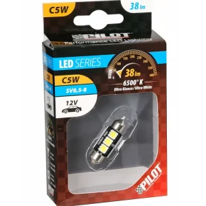 Lampada 12v hyper-led 9 - 3 smd x 3 chips - (c5w) - 10x36 mm - sv8,5-8 - 1 pz 58450 Professionale