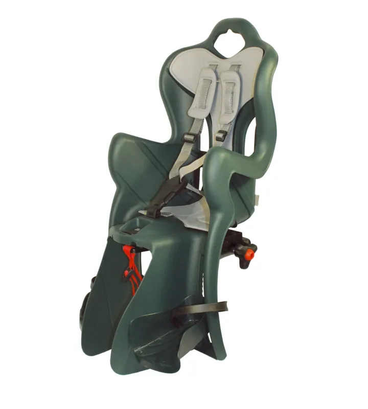 Seggiolino per bici posteriore bellelli "b-one luxe" attacco al portapacchi con cuscino verde, portata massima 22 kg Nuovo Arrivo