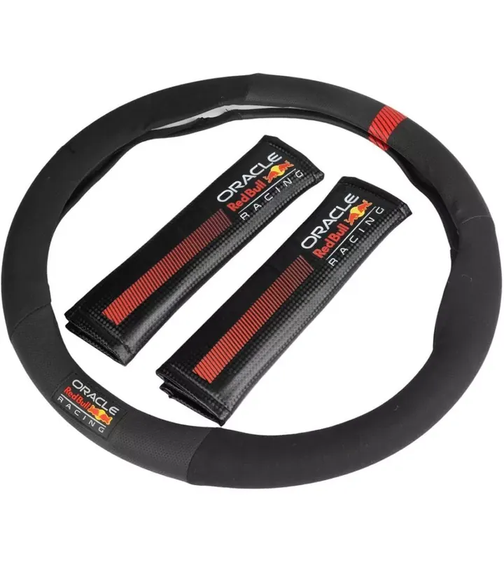 Kit coprivolante e passacintura redbull " powerbar" nero e rosso Promo Stagionale