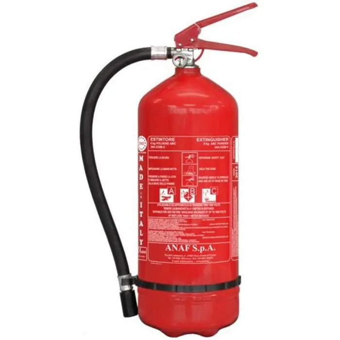 Estintore a polvere ABC con supporto a parete e manometro da 6kg omologato Miglior Prezzo