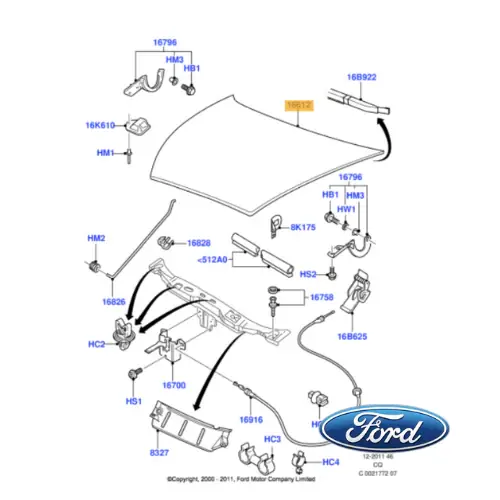 Saldi 1087913 FORD - COFANO ORIGINALE FORD KA PRIMA SERIE NUOVO