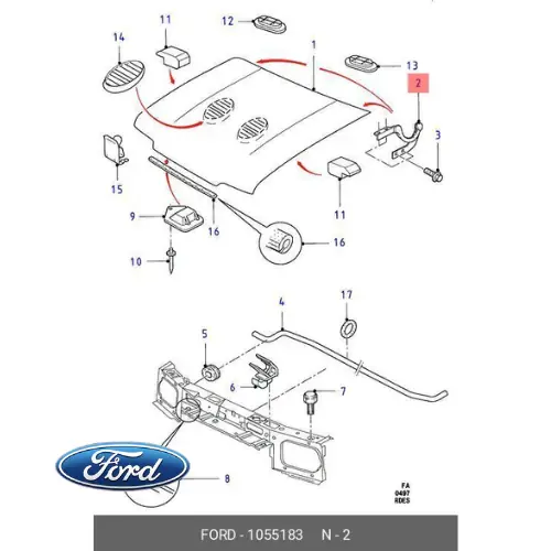 Compra Adesso 1055181 FORD - CERNIERA COFANO