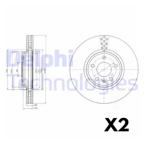 BG4080C DELPHI - COPPIA DISCHI FRENO AUDI A5, A4, Q5 8K0098301A Miglior Prezzo