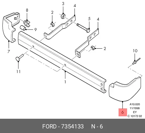Spedito Oggi FORD 7354133 - CAP-BUMPER END