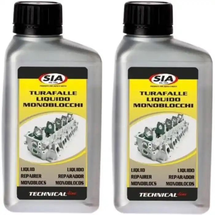 Esclusivo SIA 4002 TURAFALLE LIQUIDO METALLIZZATO PER MONOBLOCCHI CILINDRI E TESTATE. FORMATO FALCONE 200 ML X2