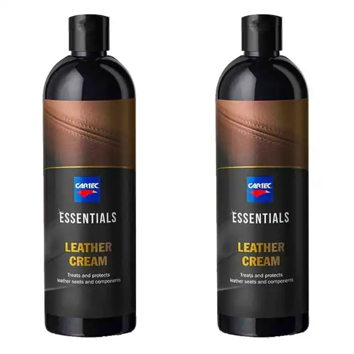 Professionale Cartec Nutriente E Protettivo Per Interni In Pelle Auto Ravvivante Essentials Leather Cream - 2 Pezzi X 500ml