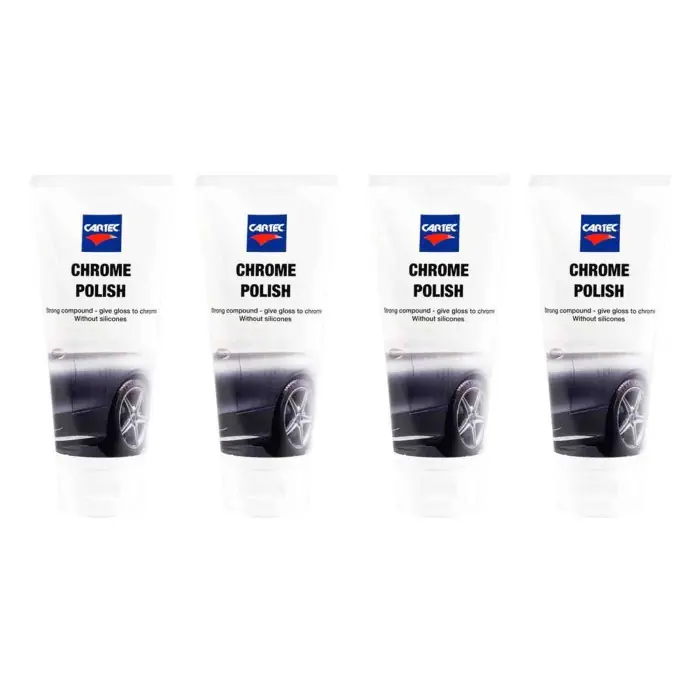 Cartec - Polish Cromature - Chrome Polish 250ml Crema Pulizia Per Parti Cromate E Metalliche 4 Pezzi Nuova Collezione