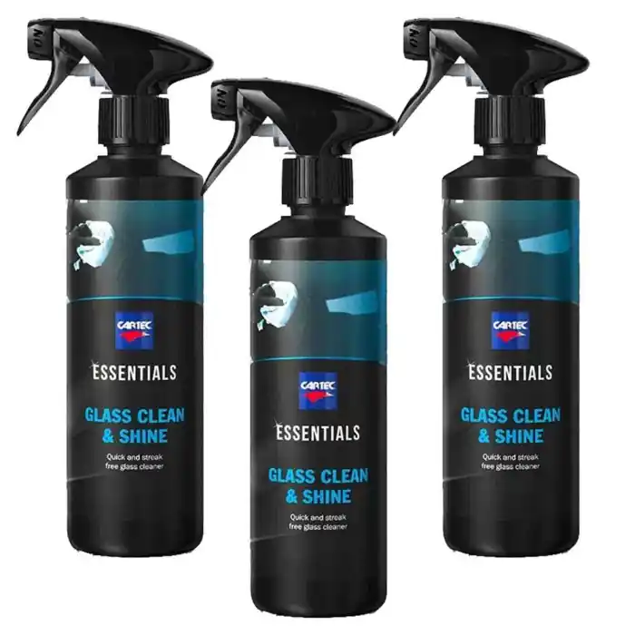 Nuovo Arrivo Cartec Detergente Lava Vetri Sgrassa E Rimuove Nicotina Senza Lasciare Aloni Essentials Glass Clean & Shine 3 Pz X 500ml