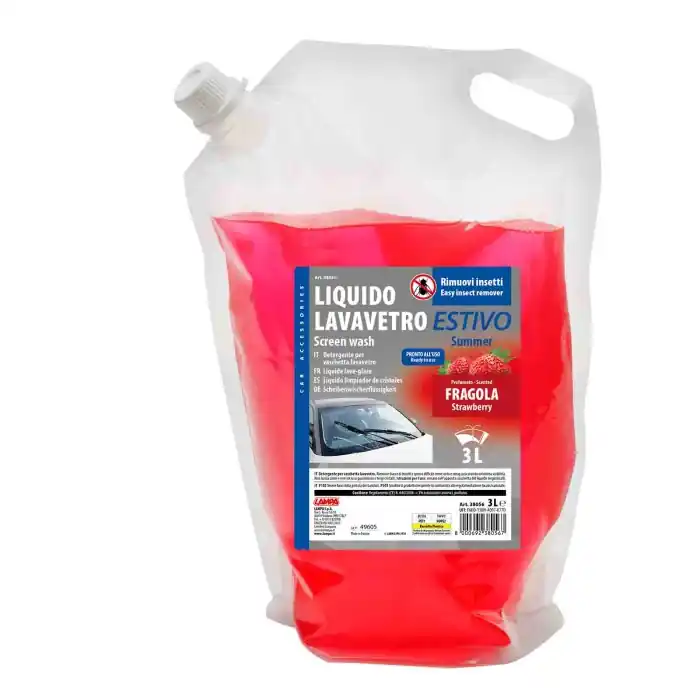 Liquido Lavavetro Estivo Pronto All'uso 3000 Ml Fragola Liquido Lavavetri Lampa Sconto