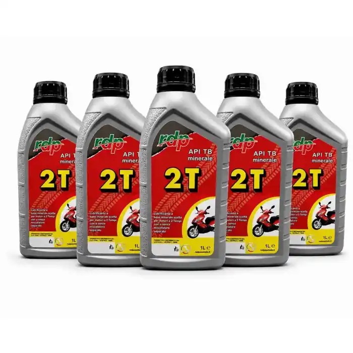 RDP API TB 2T - Lubrificante a base minerale per motori a 2 Tempi con o senza miscelatore separato 5PZ Prezzo Scontato