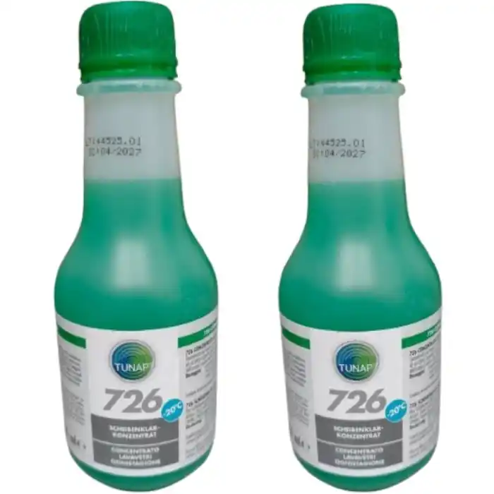 Tunap 726 Concentrato Lavavetro Tergicristalli Auto Pulizia Profonda Senza Aloni Rimuove Insetti e Calcare 250ml 2PZ Sconto