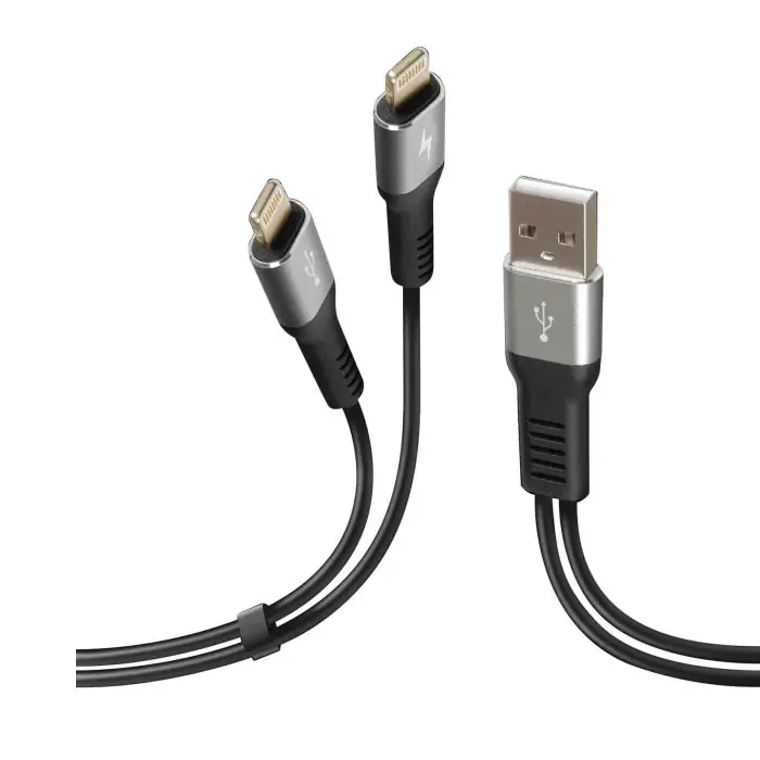 Cavo Con Doppio Connettore Usb Apple 8 Pin 100 Cm Nero Apple Lightning/8 30 Pin Cavi Spedito Oggi