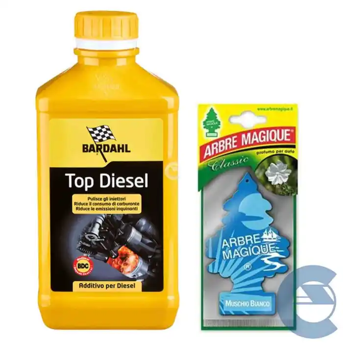 Bardahl Top Diesel 1 Lt 120040 Additivo Pulizia Iniettori Gasolio + Arbre Magique Profumo Muschio Bianco Omaggio Di Tendenza