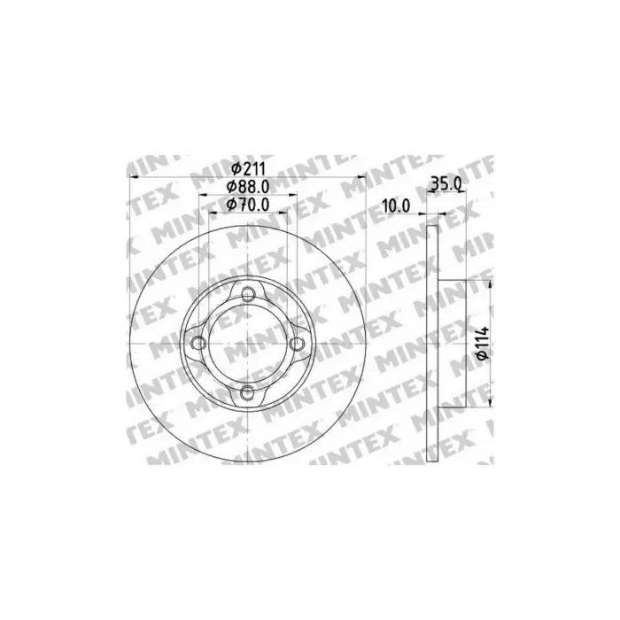 Subito Disponibile Coppia Dischi Freno MDC1009 MINTEX per OPEL SAAB