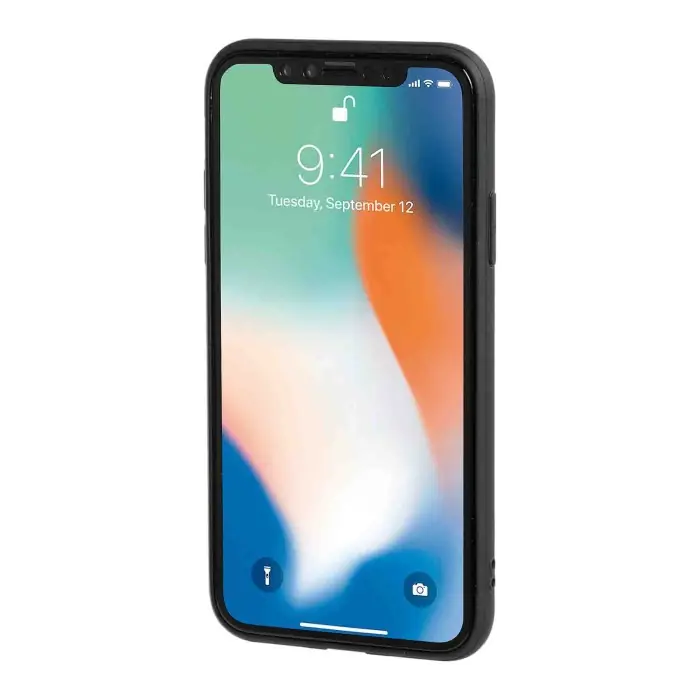 Economico Duo Pocket Cover Bicolore Con Inserti Metallici Apple Iphone X Nero/rosso Duo Pocket Cover Bicolore Con Inserti Metallici