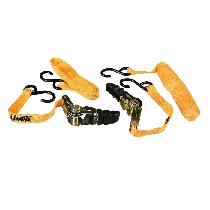 Pro Safe Set 2 Nastri Tensori Con Cricchetto A Doppio Gancio "s" 500 Cm Nastri Tensori Portabiciclette Esclusivo
