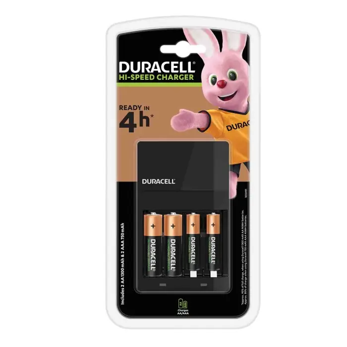 Solo Oggi Duracell Hi Speed Advance Charger Con 4 Batterie Ricaricabili (2 Aa + 2 Aaa) Pile E Batterie