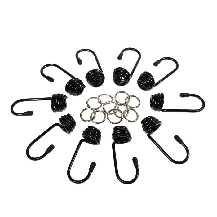 Offerta Set 10 Ganci + Morsetti Ø 8 Mm Corde Elastiche E Funi Portabiciclette