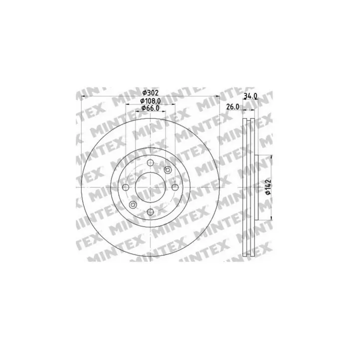 Coppia Dischi Freno MDC1672 MINTEX per OPEL SUZUKI SUBARU Popolare