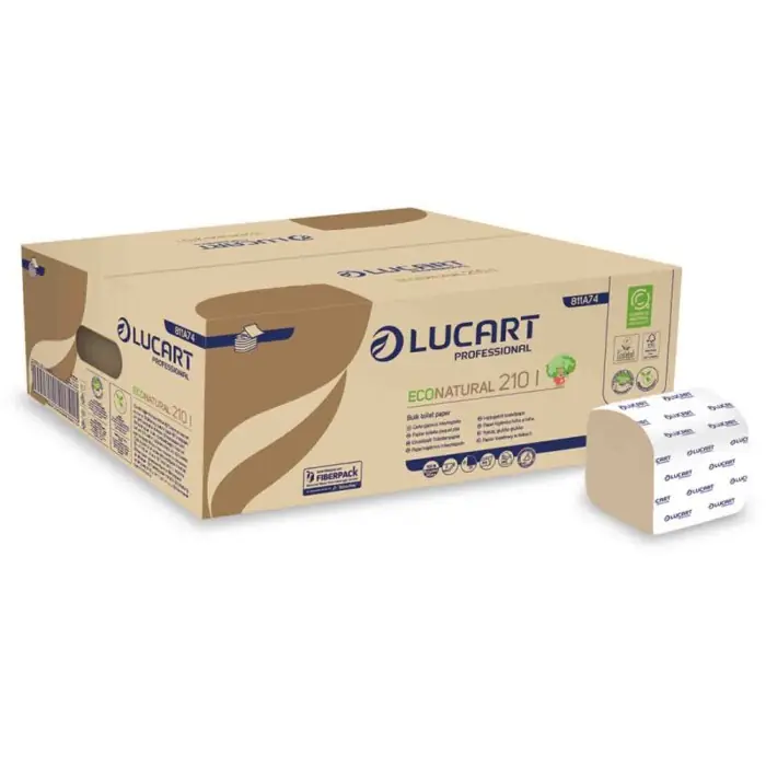 Carta Igienica Interfogliata Lucart Econatural 210 I 2 Veli Avana 210 Fogli Conf. 40 Pacchetti Ricariche Per Dispenser Offerta Del Giorno