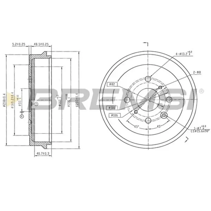 Compra Oggi Stesso Kit Tamburi Freno Posteriore 94026500 CITROËN C1 Verniciato
