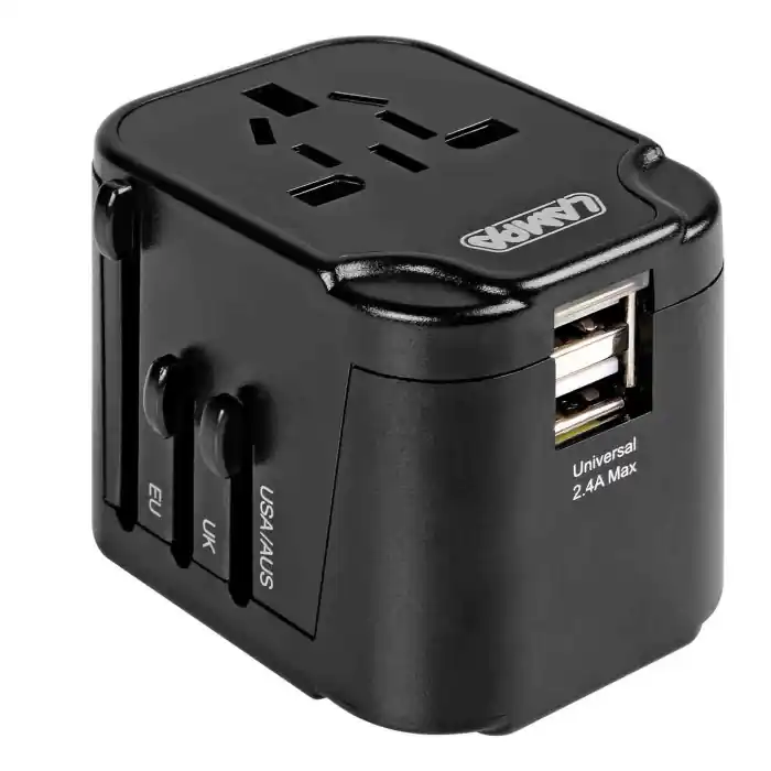 Ultima Occasione Travel Mate Elite Adattatore Universale Da Viaggio + Caricatore Usb A 2 Porte Adattatori