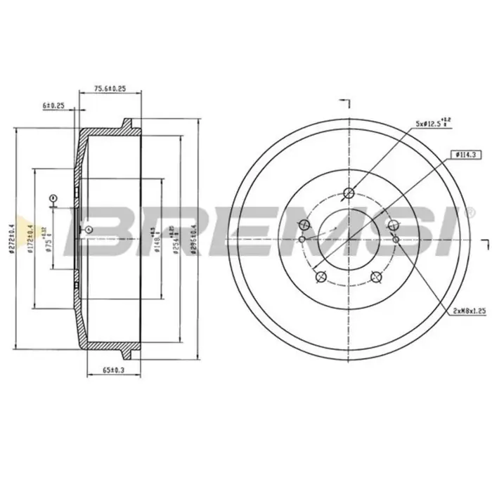 Kit Tamburi Freno Posteriore HYUNDAI H100 Autobus Verniciato Ultima Occasione