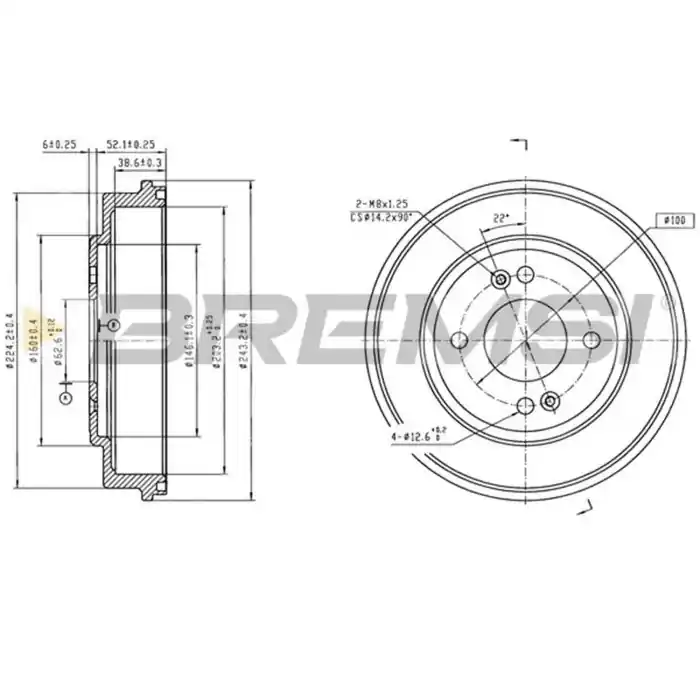 Promozione Esclusiva Tamburo Freno Posteriore Hyundai Getz Cr5831 58411-1c300 Verniciato Bremsi