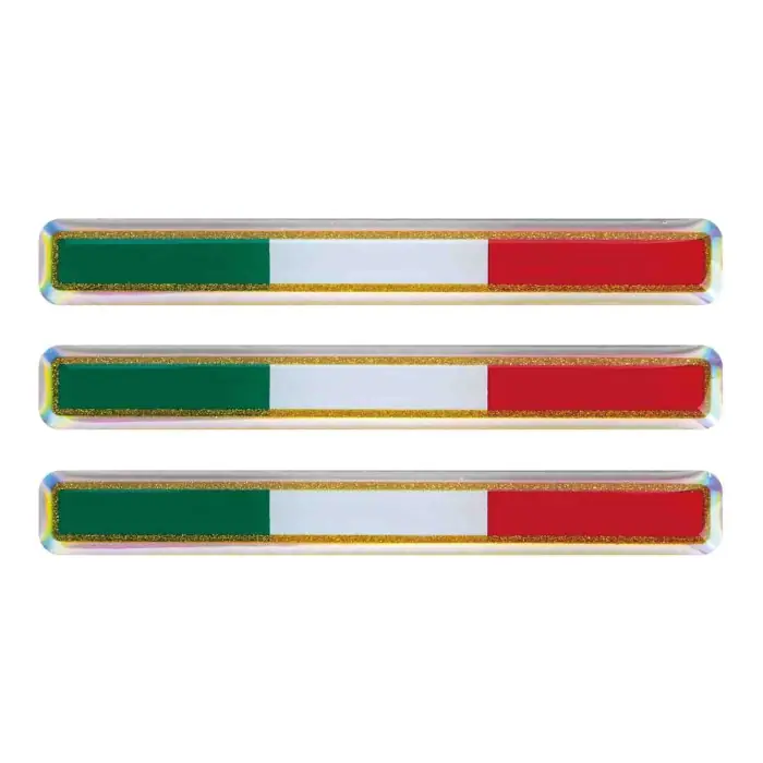 Novità Sticky 3d Tricolore Italia 3 Pz 55x8 Mm Sticky 3d Autoadesivi Tridimensionali Emblemi 3d