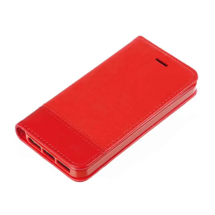 Saldi Wallet Folio Case Cover A Libro Apple Iphone 5/5s/se Rosso Custodie E Cover