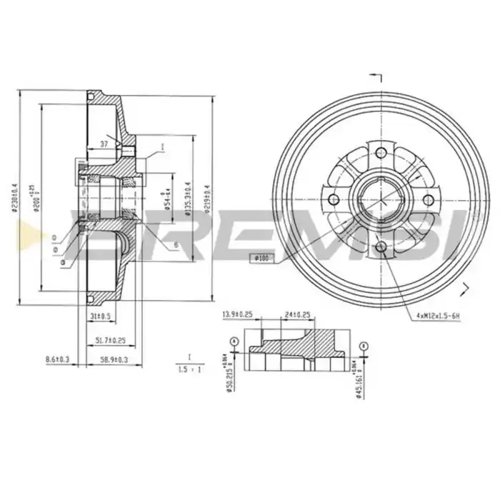 Economico Tamburo Freno Posteriore Kia Rio 2 Volumi/coda Spiovente Cr5847 0k30c-26-250a Verniciato Bremsi