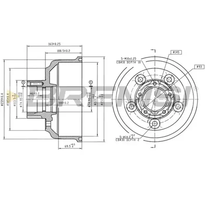 Tamburo Freno Posteriore Kia K2500 Cr5851 0k60b-26-251a Bremsi Offerta Lampo