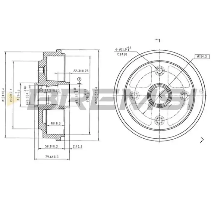 Tamburo Freno Posteriore Chevrolet Matiz Cr5858 96316636 Verniciato Bremsi Spedito Oggi