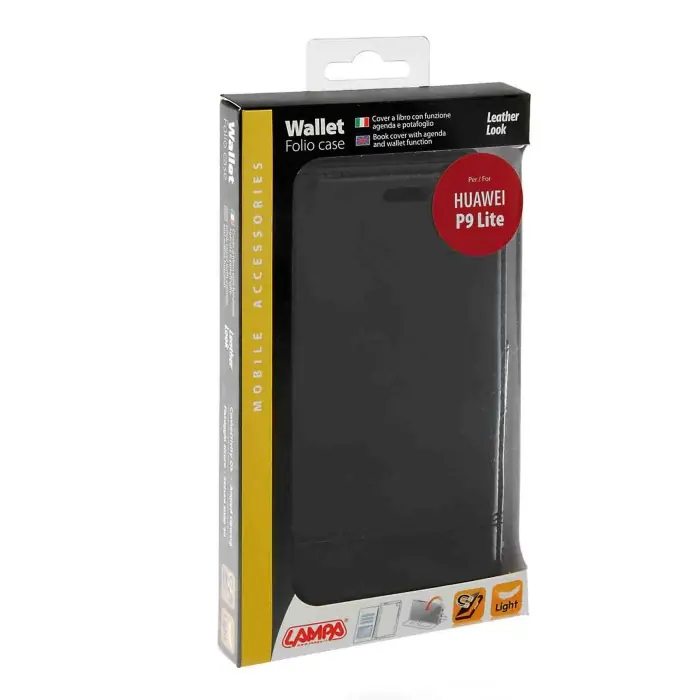 Wallet Folio Case Cover A Libro Huawei P9 Lite Nero Custodie E Cover Affare