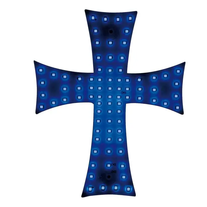 Offerta Croce A Led 24v Blu Bandiere Ed Emblemi Decorazioni Luminose