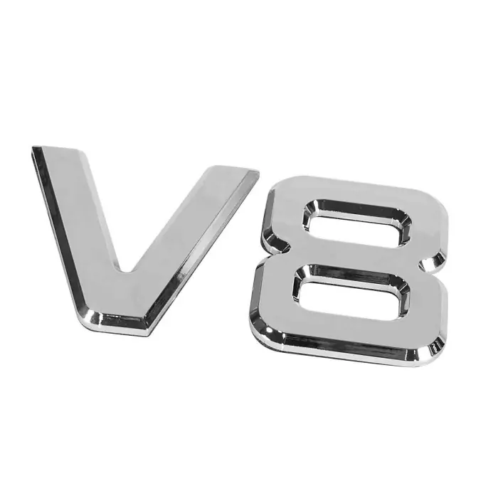 Non Perdere Emblemi Motore 3d Cromati 92x165 Mm V8 Emblemi 3d Per Camion