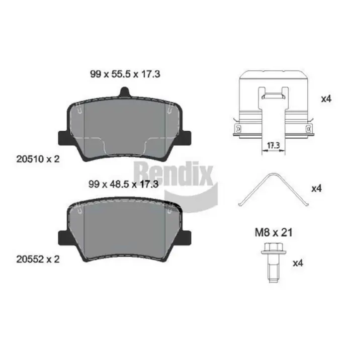 Promo Stagionale Kit pastiglie freno, Freno a disco BPD2334 BENDIX BRAKING per VOLVO LYNK & CO