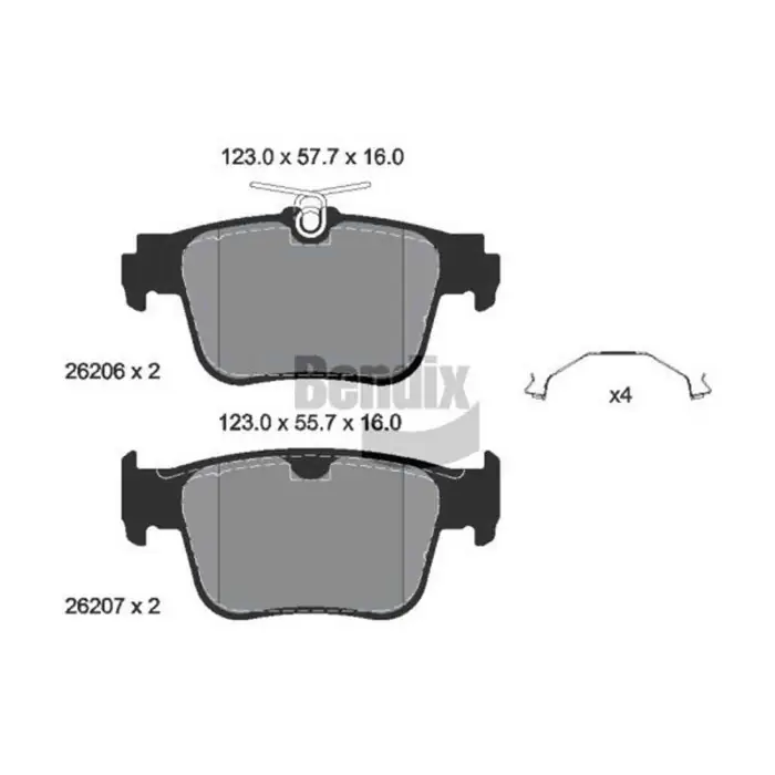 Saldi Kit pastiglie freno, Freno a disco BPD1664 BENDIX BRAKING per AUDI VW FORD SEAT