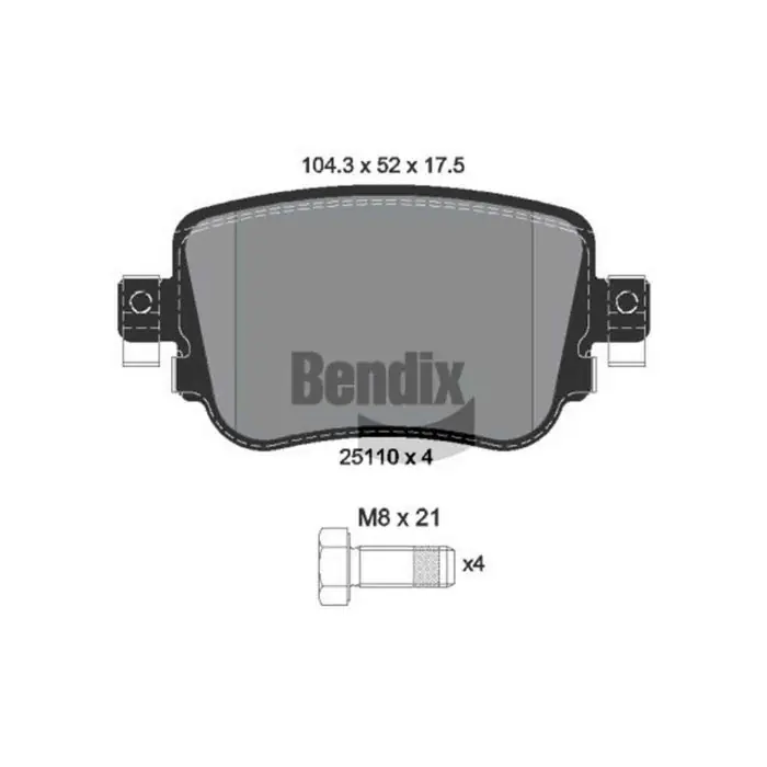 Kit pastiglie freno, Freno a disco BPD1325 BENDIX BRAKING per AUDI VW SEAT SKODA Consegna Rapida
