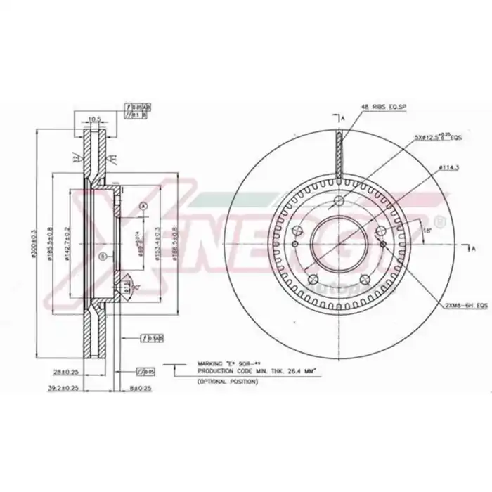 Ultimissimo Modello Discofreno Singolo X602609 AP XENERGY per HYUNDAI KIA