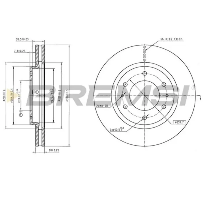 Consegna Rapida Disco Freno Anteriore 92315203 Mazda 6 Station Wagon 6 Tre Volumi Cx-5 Cx-9 Ventilato