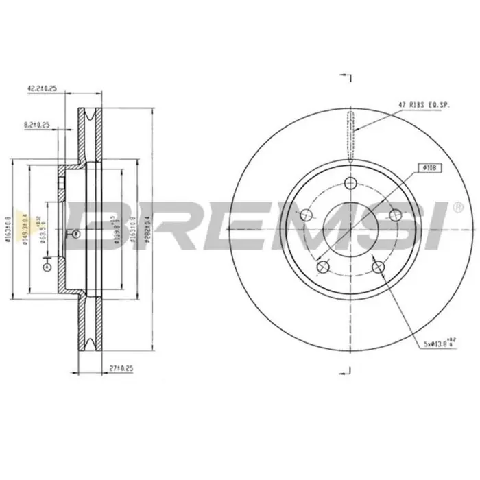 Nuova Collezione Disco Freno Anteriore 92305505 Opel Insignia B Country Tourer Insignia B Grand Sport Insignia B Sports Tourer Ventilato