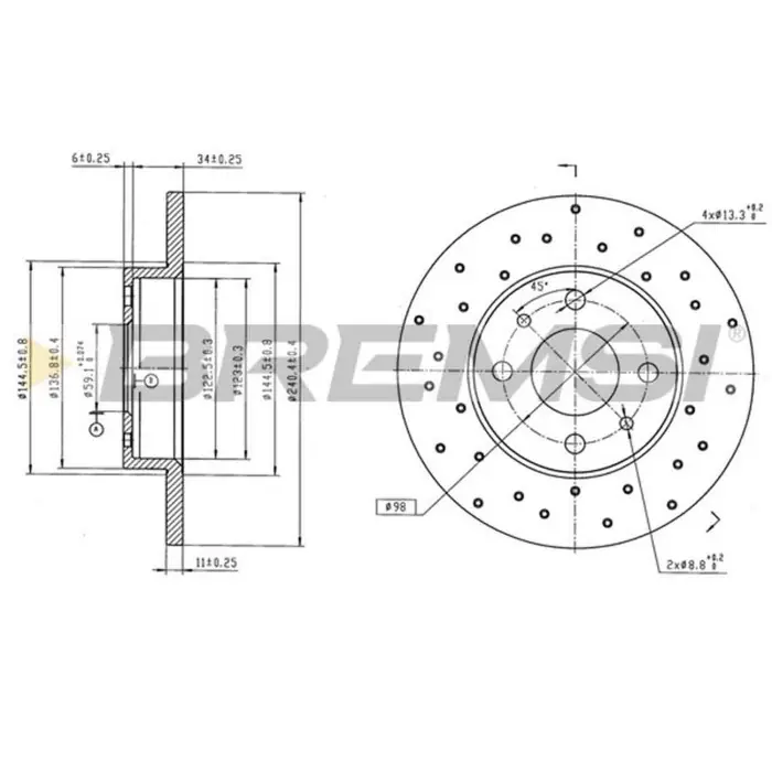 Compra Adesso Disco Freno Posteriore 08508531 Fiat 500/595/695