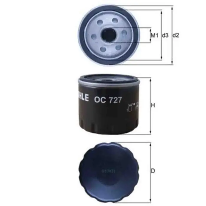 Filtro olio OC 727 KNECHT per RENAULT OPEL FIAT NISSAN JEEP SUZUKI DACIA SMART Offerta Lampo