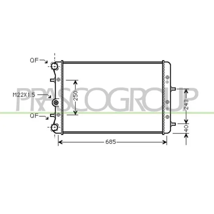 Radiatore Per Skoda Fabia (6y) Dal 1999 Al 2004 Prezzo Di Fabbrica