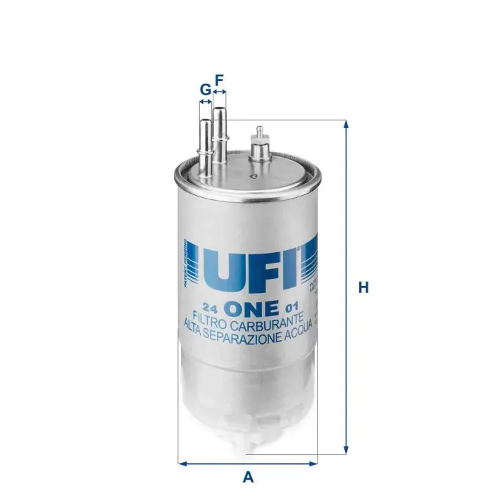 Filtro carburante 24.ONE.01 UFI per PEUGEOT CITROEN OPEL FIAT ALFA ROMEO LANCIA Solo Oggi