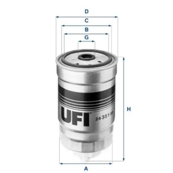 Filtro carburante 24.351.00 UFI per RENAULT PEUGEOT CITROEN AUDI VW FORD OPEL Compra Oggi Stesso